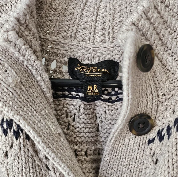 LL Bean Women's Signature Cotton Fisherman Sweater, Labrador Fair Isle - Picture 8 of 13